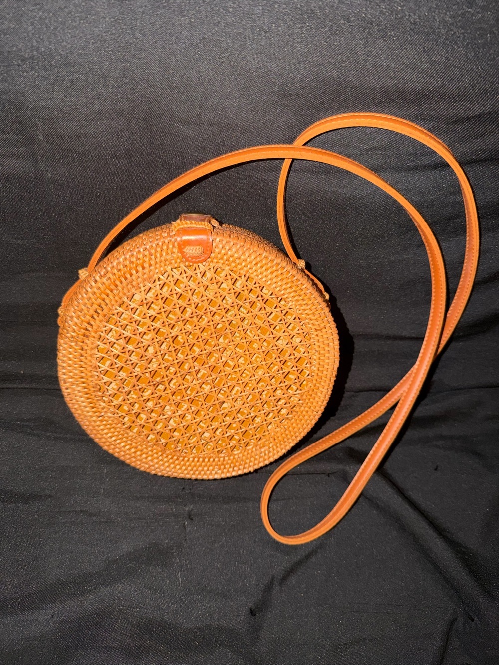 Anthropologie Lilian Woven Crossbody Round Bag - Picture 5 of 9
